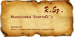 Ruzsicska Szervác névjegykártya